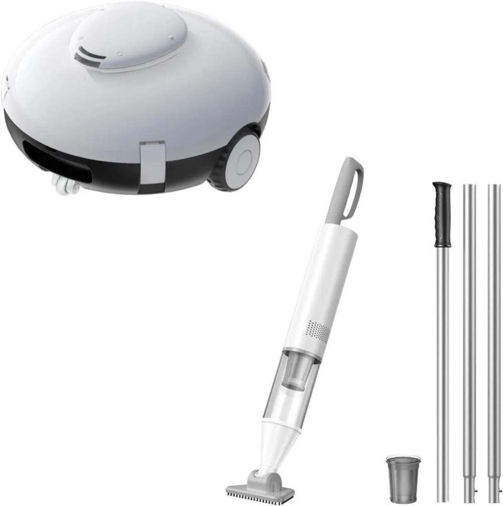 Cordless Handheld Pool Vacuum with 2025 Cordless Robotic Pool Vacuum